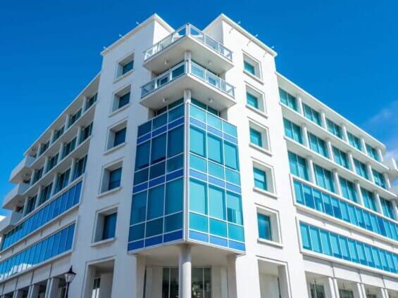 The exterior of the Bermuda BDA building in Bermuda.